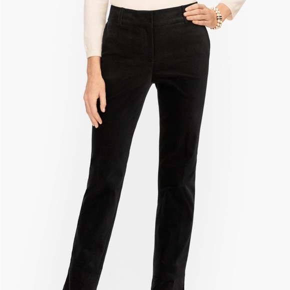 NWT Talbots Velvet High Waist Straight Leg Hampshire Ankle Pants Black Size 20W - Picture 1 of 8